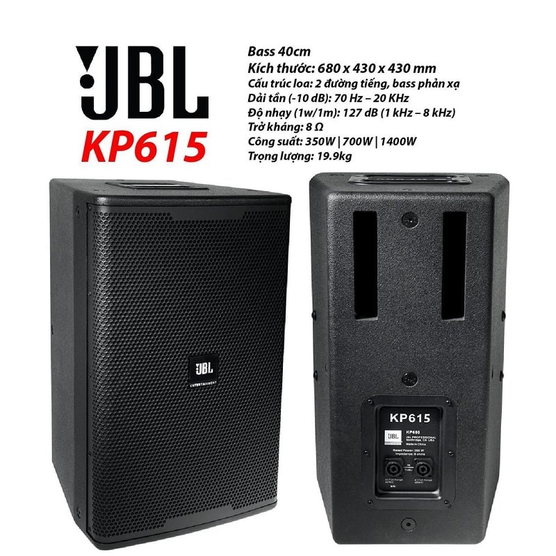 Loa JBL của nước Mỹ sản xuất cho dàn karaoke: JBL KP615 giá 7.000.000đ